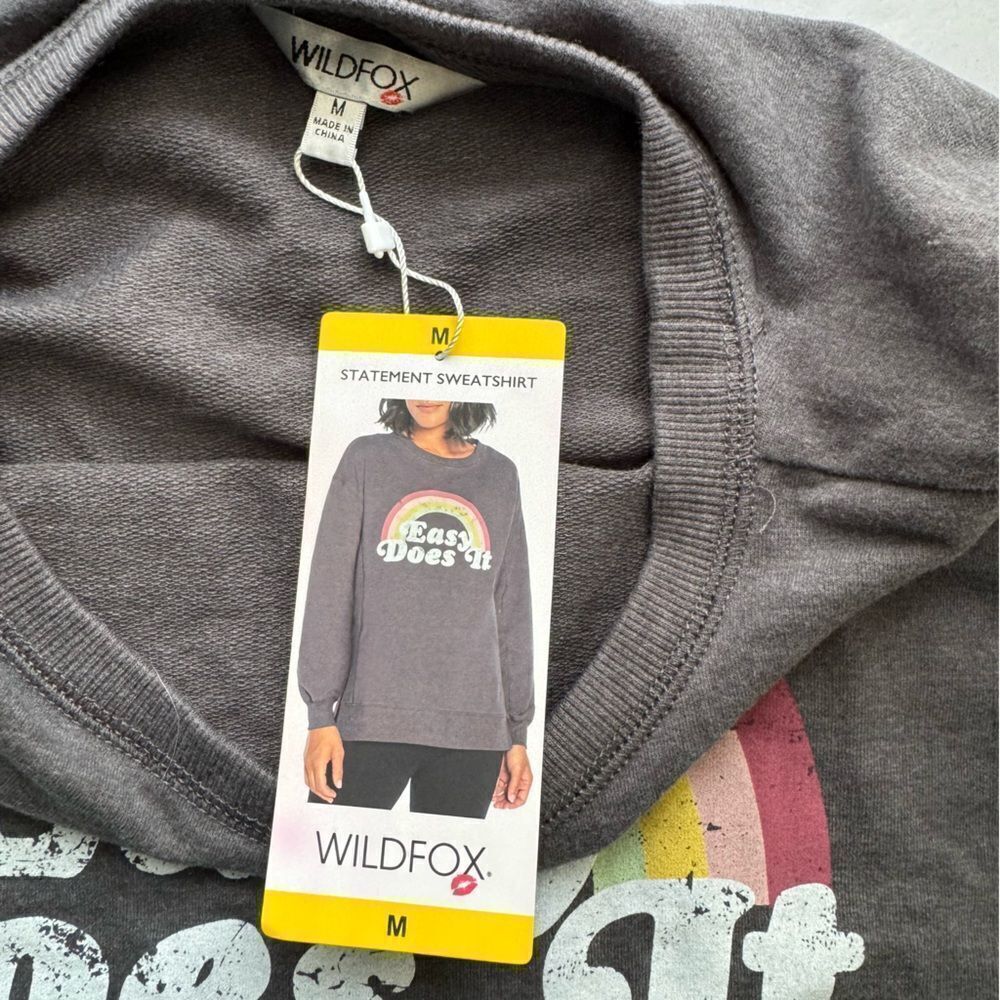 Wildfox Easy Does It Rainbow Statement Sweatshirt… - image 8